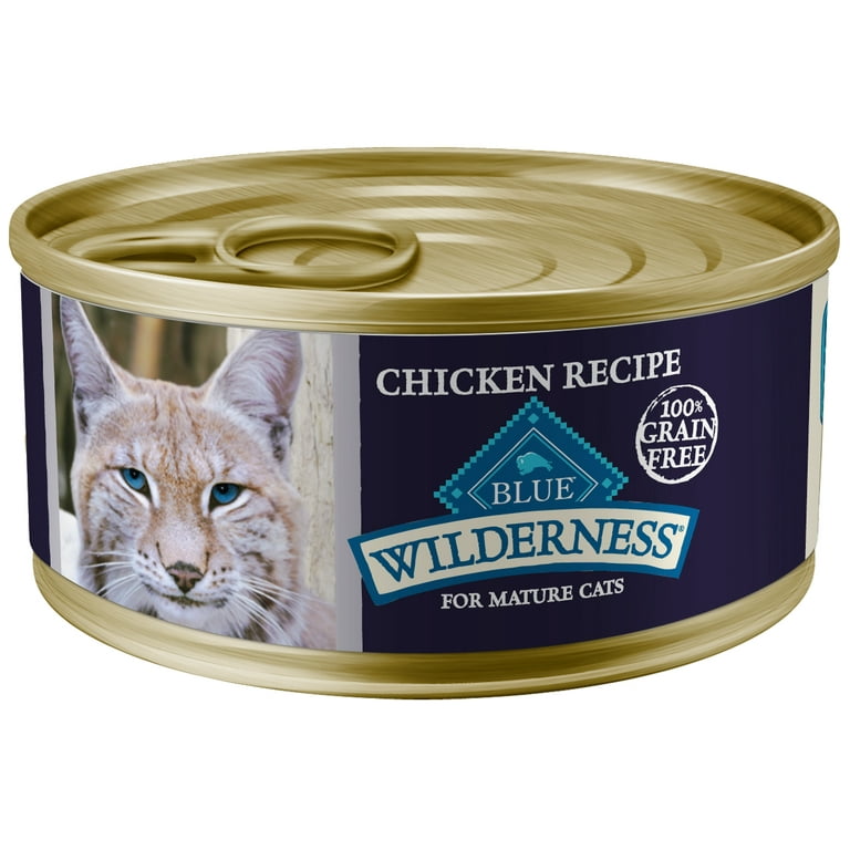 Blue Buffalo Wilderness High Protein Grain Free Natural Mature Pate Wet Cat Food with Chicken Recipe - 5.5oz