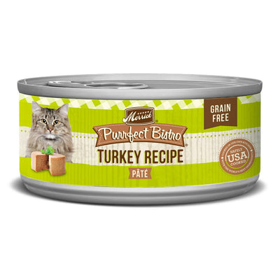 Merrick Purrfect Bistro Grain Free Wet Cat Food Turkey Recipe Pate 5.5 oz Cans