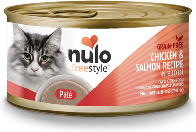 NULO 2.8 oz FreeStyle Cat and Kitten Chicken and Salmon Pate Canned Cat Food