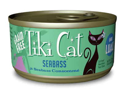 Tiki Cat 2.8 oz Oahu Luau Seabass Grain Free Canned Cat Food - Case of 12