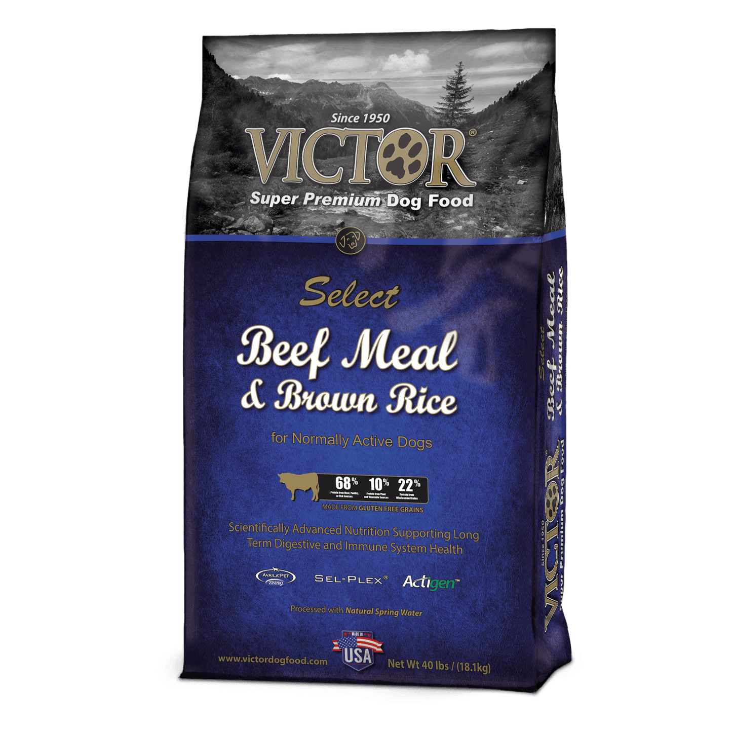 VICTOR Select Dog Feed, Beef Meal & Brown Rice - 40 Lb