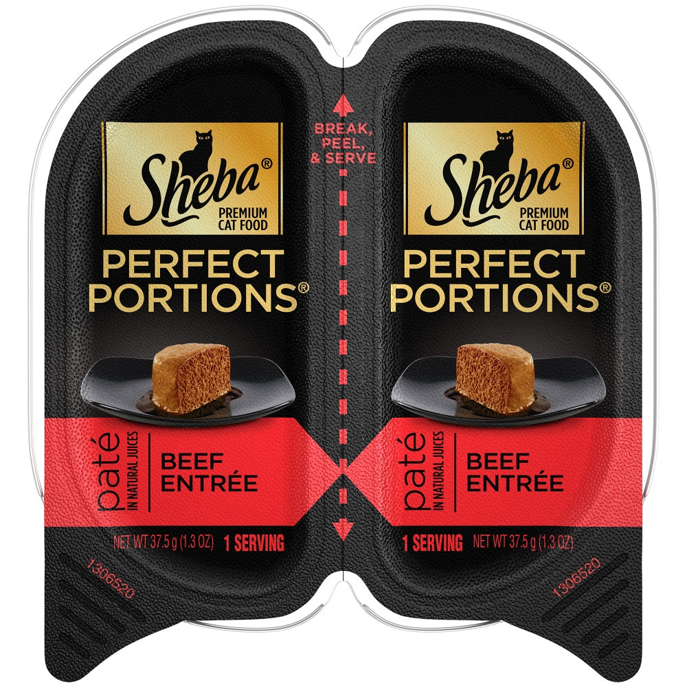 SHEBA PERFECT PORTIONS Tender Beef & Chicken Flavor Entrée Wet Cat Food Pate - 2.64oz