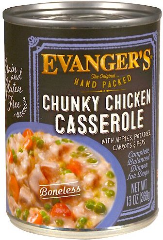 Evanger's Hand Packed Grain-Free Chicken Casserole Wet Dog Food, 12 Oz