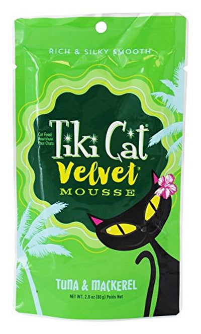 Tiki Cat 2.8 oz Velvet Mousse Tuna & Mackerel Cat Food - Case of 12