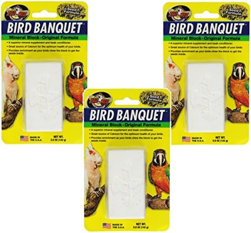 Zoo Med Mineral Block with Fruit Banquet Bird Food 5-Ounce