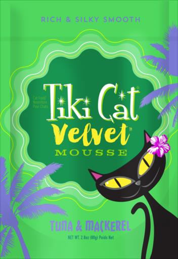 Tiki Cat 2.8 oz Velvet Mousse Tuna & Mackerel Cat Food - Case of 12