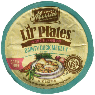 Merrick Lil s Plates 3.5-Oz Grain Free Wet Food for Small Breed Dogs 12 Cans - Dainty Duck Medley in Gravy