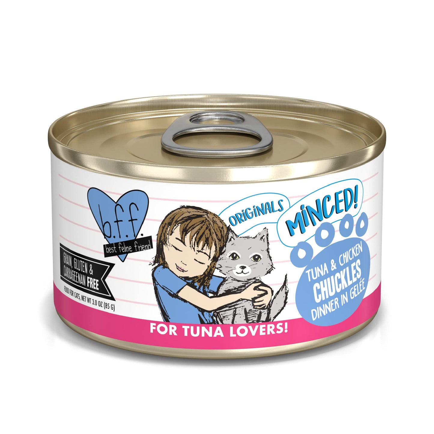 Weruva Best Feline Friend Grain-Free Canned Cat Food Tuna and Chicken Chuckles Food (12 Pack), 3 oz