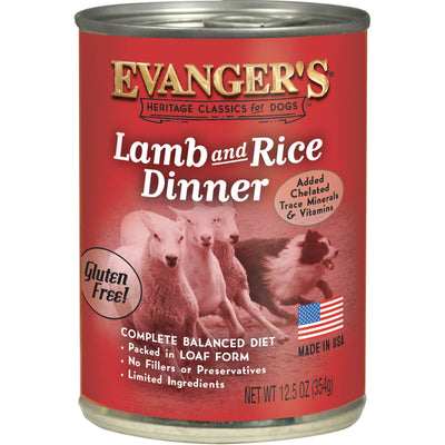 Evanger's Heritage Classics Lamb & Rice Dinner JUMBO for Dogs - 12, 20.2 oz Cans (B0753ZTJKD)