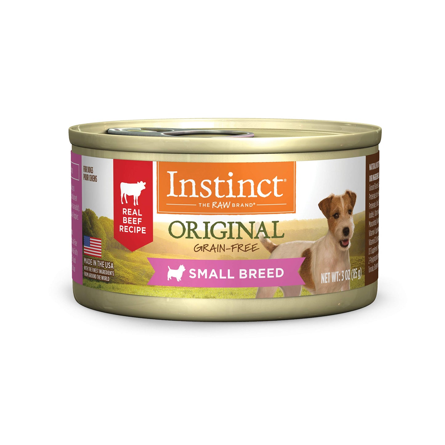 Instinct Original Small Breed Grain Free Real Beef Recipe Natural Wet Canned Dog Food, 3 oz.