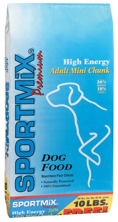 SPORTMIX Adult Mini Chunk Dry Dog Food High Energy 50 LB