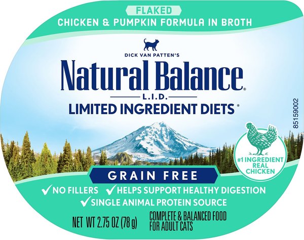 Natural Balance L.I.D. Limited Ingredient Diets Wet Cat Food Grain Free Chicken & Green Pea Formula 5.5-Ounce Can (Pack of 24)