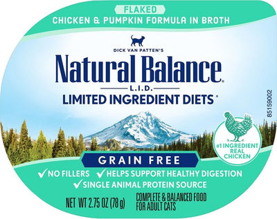 Natural Balance L.I.D. Limited Ingredient Diets Wet Cat Food Grain Free Chicken & Green Pea Formula 5.5-Ounce Can (Pack of 24)