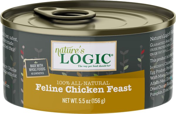 Nature's Logic Grain-Free Chicken Feast Wet Cat Food, 5.5 oz