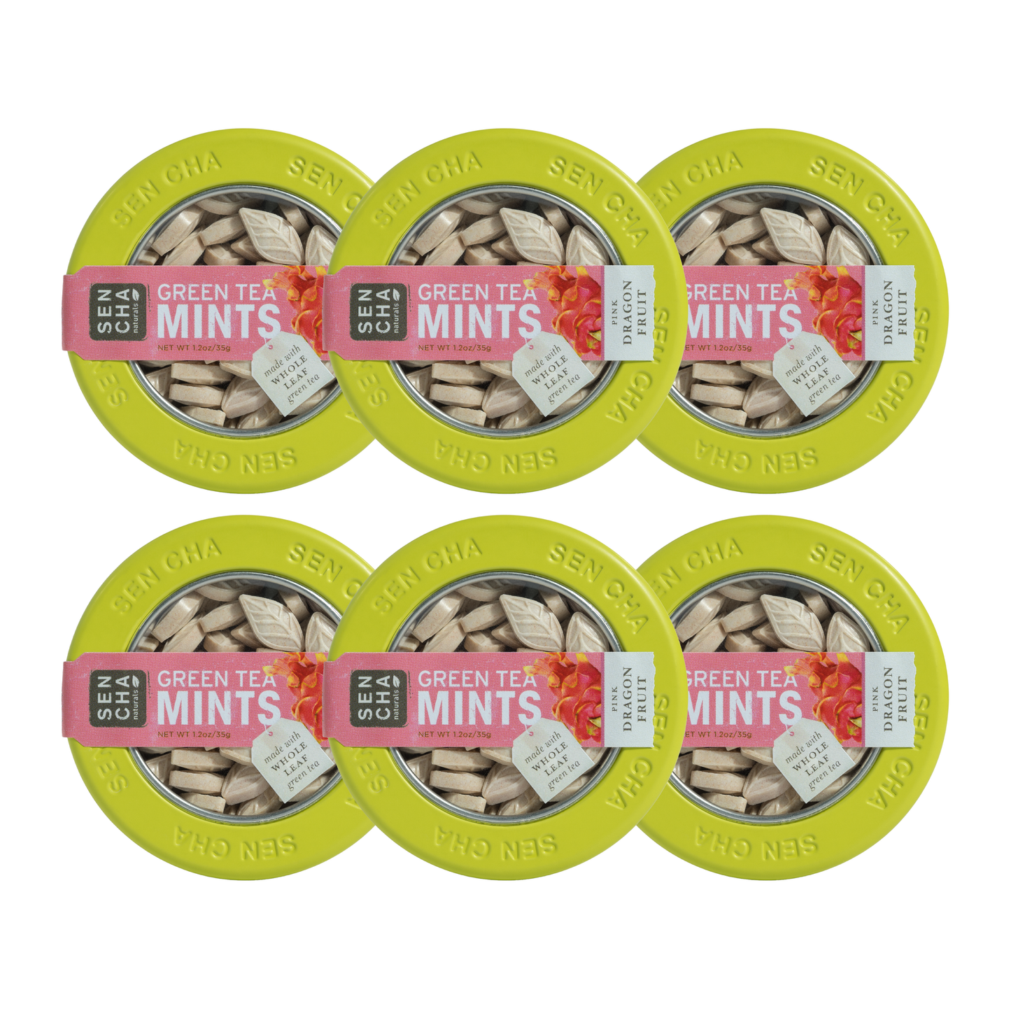 SENCHA NATURALS Green Tea Mints, Pink Dragonfruit, 2 Count