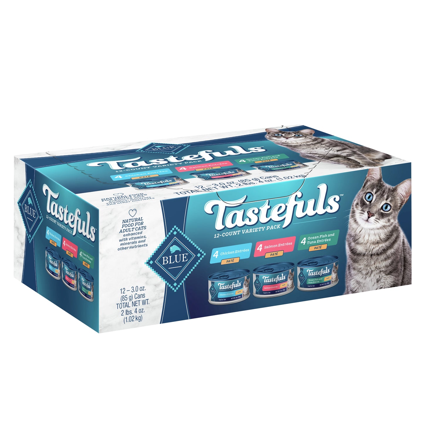 Blue Buffalo Tastefuls Natural Pate Wet Cat Food with Ocean Fish & Tuna Entrée - 5.5oz