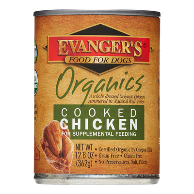 Evanger's Organics Grain-Free Cooked Chicken Recipe Wet Dog Food, 13 Oz, 12 Ct