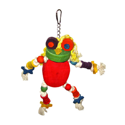 SILLY WOOD FROG BIRD TOY 12