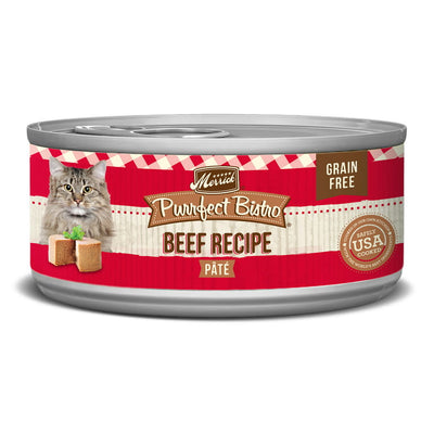 (24 Pack) Merrick Purrfect Bistro Grain Free Wet Cat Food Beef Recipe Pate 5.5 oz Cans