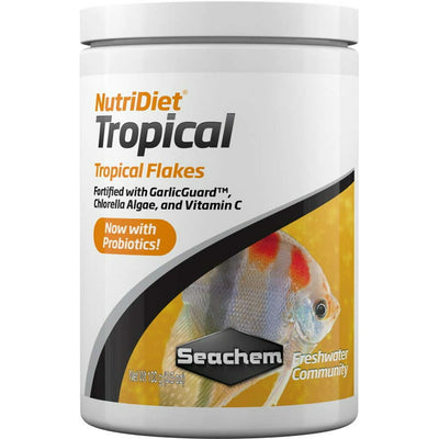 Seachem NutriDiet Tropical Flakes Probiotic Fish Food with GarlicGuard 1.7-Ounce