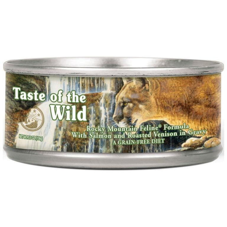 Taste of the Wild Rocky Mountain Grain-Free Wet Canned Cat Food with Roasted Venison & Smoked Salmon 3 Oz, Case of 24