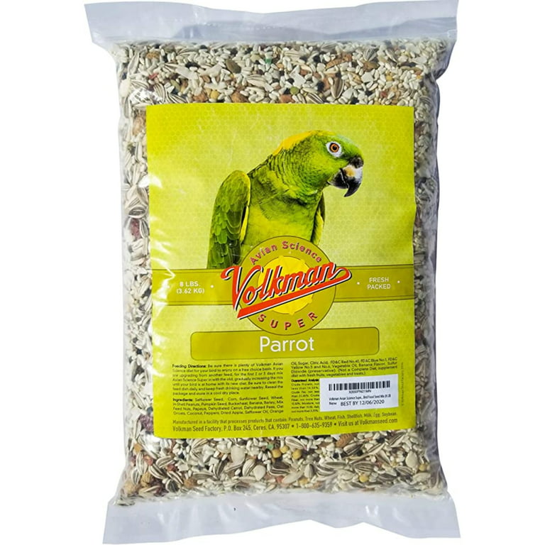 Volkman Avian Science Super Parrot Bird Food Seed Mix Natural Flavor