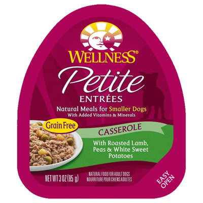 Wellness Petite Entrees Grain-Free Casserole with Lamb Small Breed Wet Dog Food, 3 oz (Case of 24)