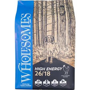 WHOLESOMES High Energy 26/18 Chicken Recipe Dry Dog Food 40 LB