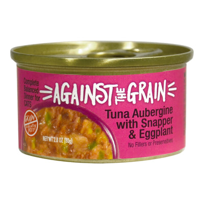 Against the Grain Tuna Aubergine With Snapper & Eggplant Dinner For Cats 24-2.8 oz cans