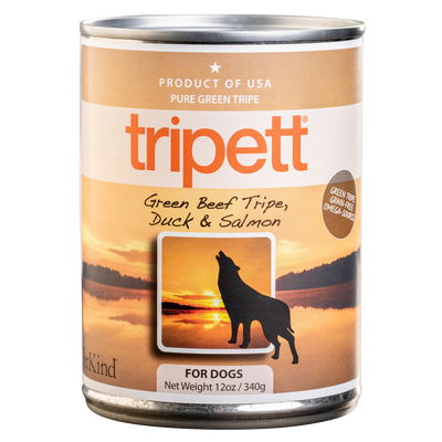 Petkind Tripett Grain-Free Green Beef Tripe, Duck & Salmon Wet Dog Food, 13 Oz, 12 Ct