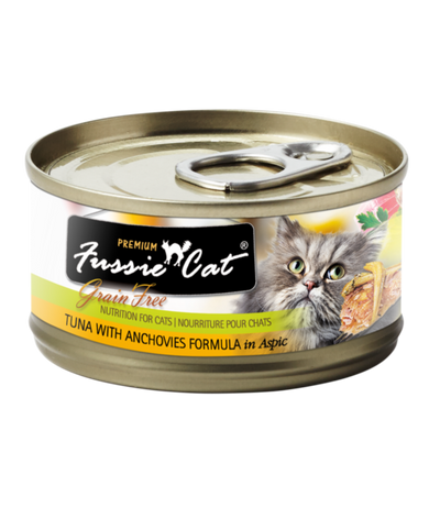 Fussie Cat: Premium, Tuna w/ Anchovies, 2.82 oz.