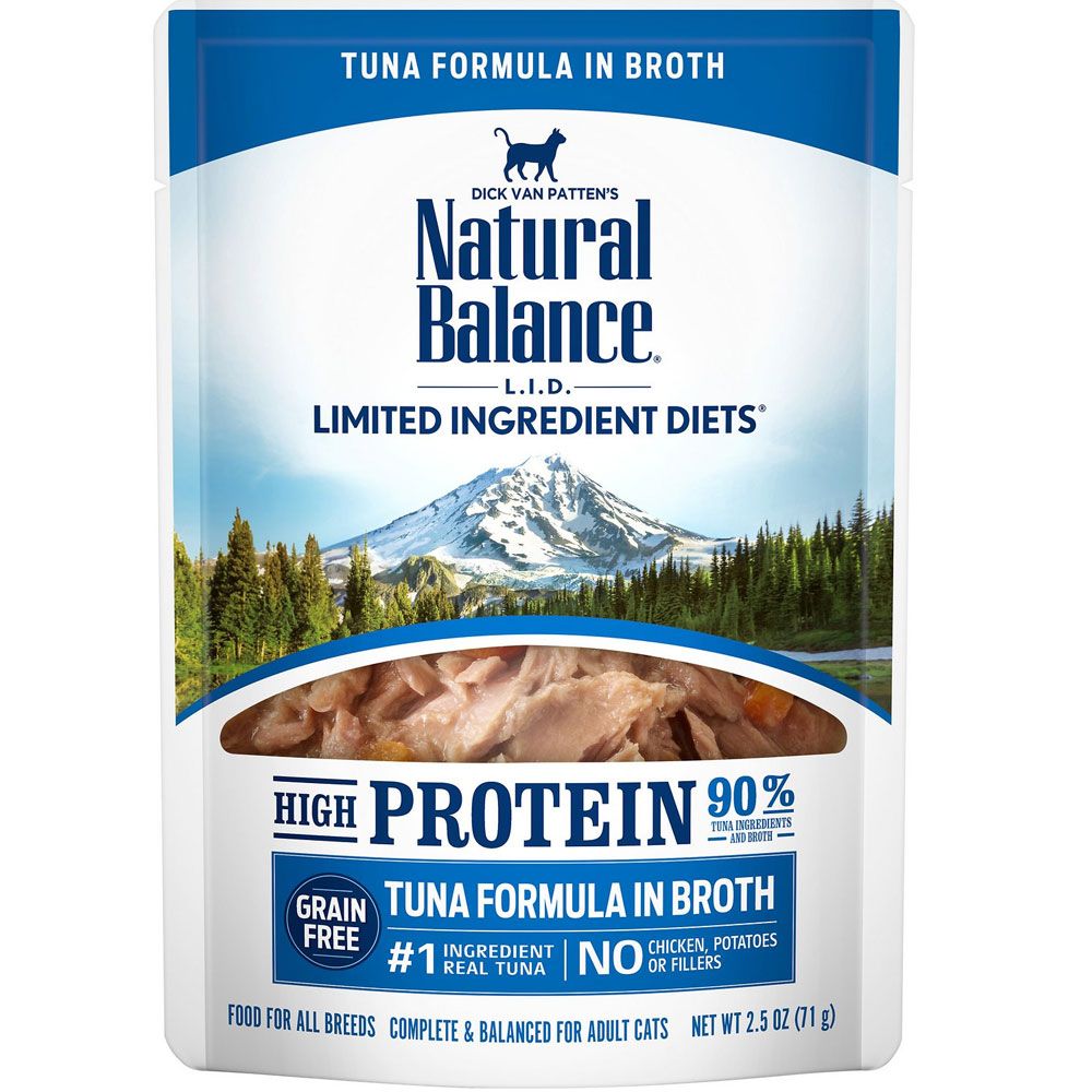 Natural Balance L.I.D. Limited Ingredient Diets Tuna & Pumpkin Formula in Broth Wet Cat Food, 2.75 oz.