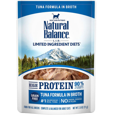 Natural Balance L.I.D. Limited Ingredient Diets Tuna & Pumpkin Formula in Broth Wet Cat Food, 2.75 oz.