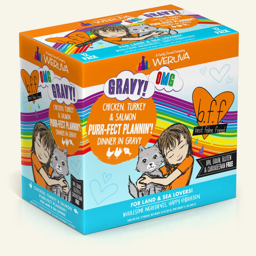Weruva BFF Oh My Gravy Purr-Fect Plannin Grain Free Chicken, Tuna, & Salmon in Gravy Wet Cat Food Pouch