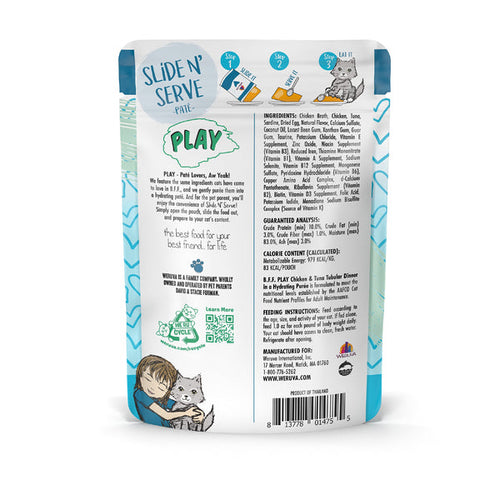 Weruva BFF PLAY Paté Chicken & Tuna Tubular Dinner in a Hydrating Purée Cat Food