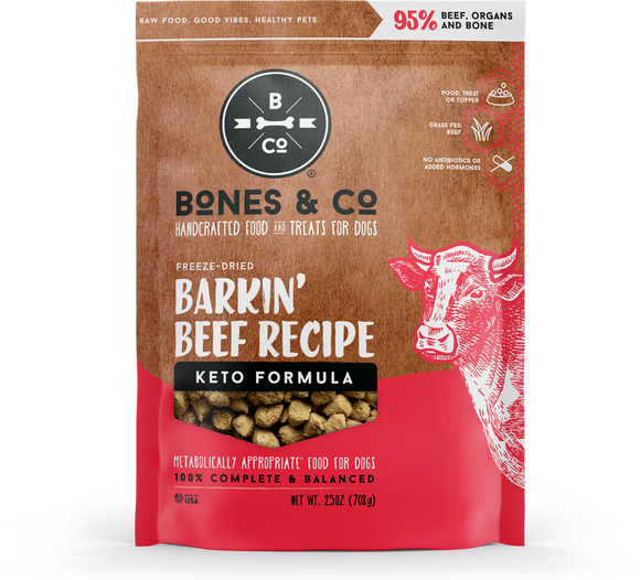 Bones & Co. Barkin' Beef Freeze-Dried Keto Formula Dog Food
