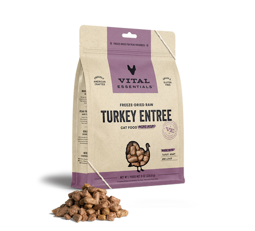 Vital Essentials Freeze-Dried Raw Turkey Entree Mini Nibs Cat Food