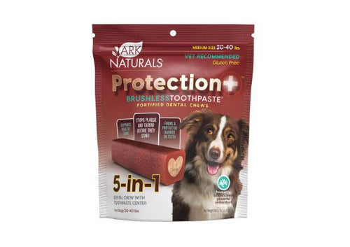 Ark Naturals Protection+ Brushless Toothpaste Dental Chews for Dogs