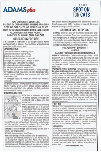 Adams Plus Spot On Flea & Tick For Cats Under 5lbs