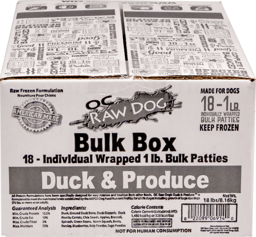OC Raw Dog Duck Produce Patties