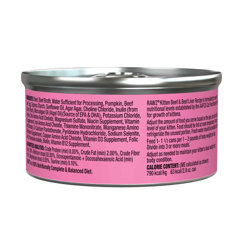 Rawz Kitten Beef & Beef Liver Cat Food