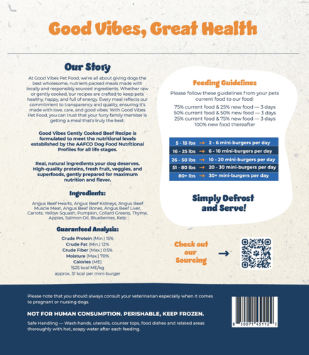 Good Vibes Raw Beef Burgers