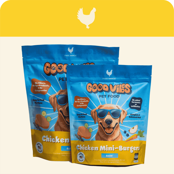 Good Vibes Raw Chicken BURGERS Burgers Dog Food