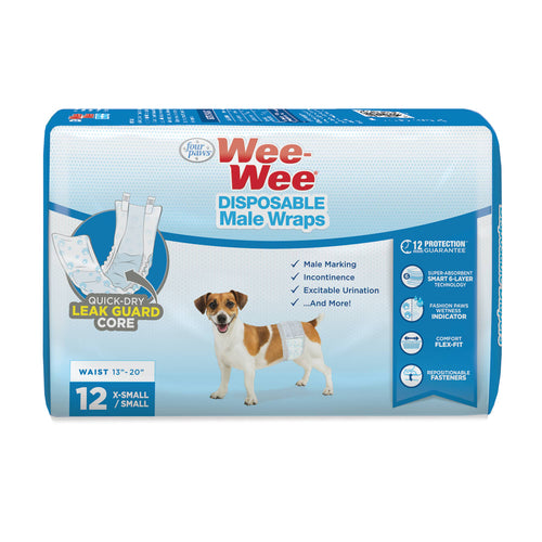 Four Paws Wee-Wee® Disposable Male Dog Wraps