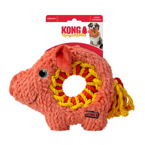 KONG Ringaroos Pig Dog Toy