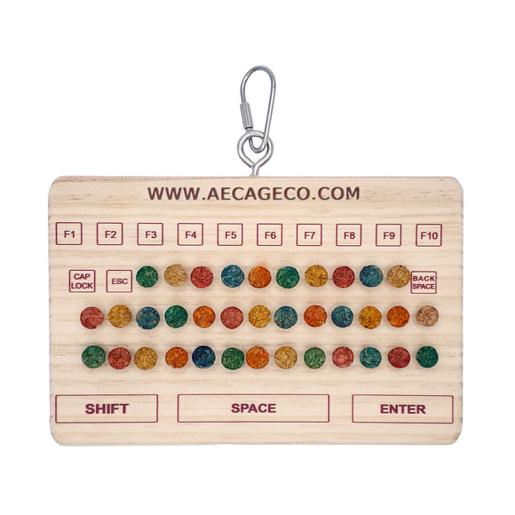 A&E Wood and Cork Keyboard Bird Toy