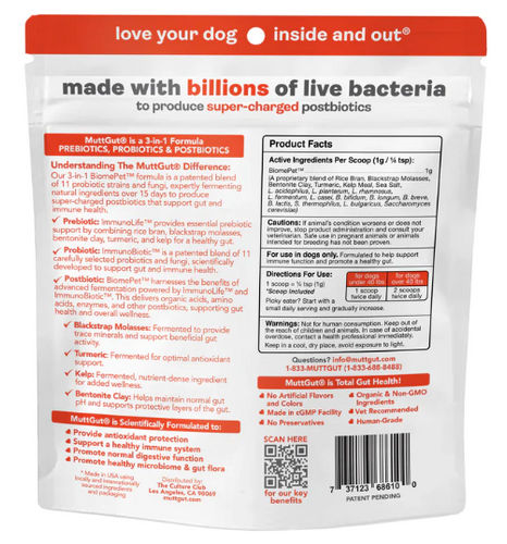 MuttGut® 120g For Dogs Under 40 Lbs