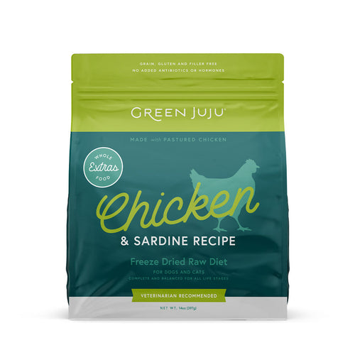 Green Juju Extras Chicken & Sardine – Complete & Balanced Freeze-Dried Meal