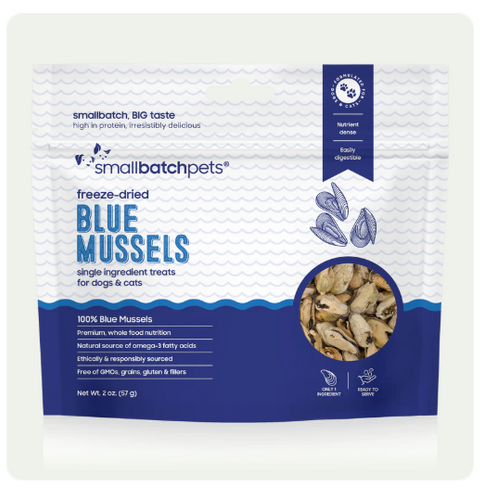 Smallbatch Pets Freeze-Dried Blue Mussel Treats for Dogs & Cats