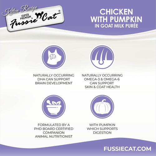 Fussie Cat Kitten Chicken with Pumpkin in Goat Milk Puree